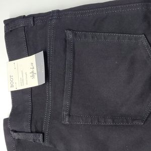 New! Style & Co Jeans Womens Black Boot Leg Mid Rise Tummy Control 6 SHORT